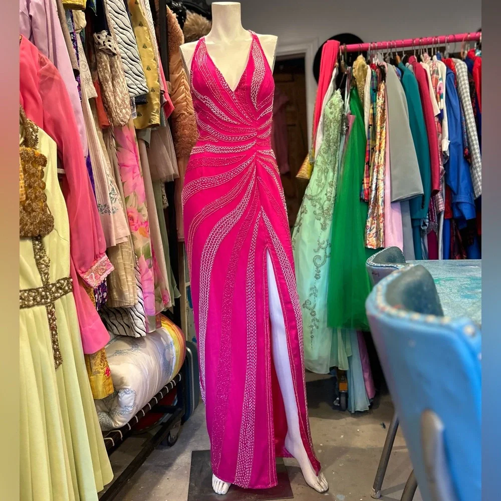 Y2K Beaded Barbie Pink Gown - Picture 4 of 16